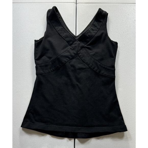 Lululemon Tank w/‎ Built in Bra Womens 4 Black Athletic Criss Cross Back Workout - Picture 1 of 6